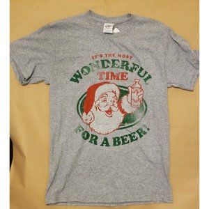 Christmas Santa Claus It's the Most Wonderful Time for a Beer T-shirt Small
